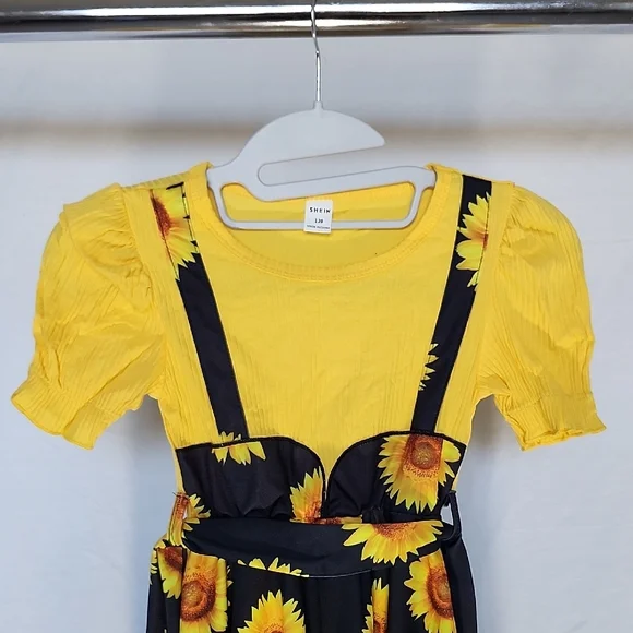 SHEIN Yellow and Black Sunflower Dress - Picture 4 of 7